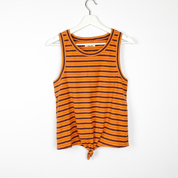 Madewell Tops - MADEWELL | Stripe Front Knot Tank Top